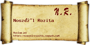 Noszál Rozita névjegykártya